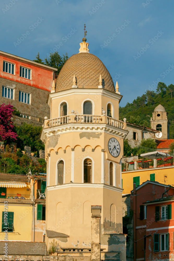Vernazza. Ancient Italian village on the Mediterranean coast.