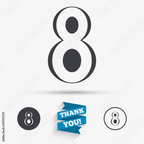 8 March Women's Day sign icon. Eight symbol.