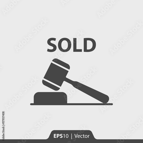 Auction sale hummer vector icon for web and mobile
