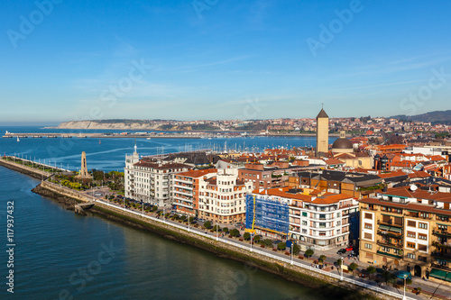 El Abra bay and Getxo pier and seafront, Spain photo