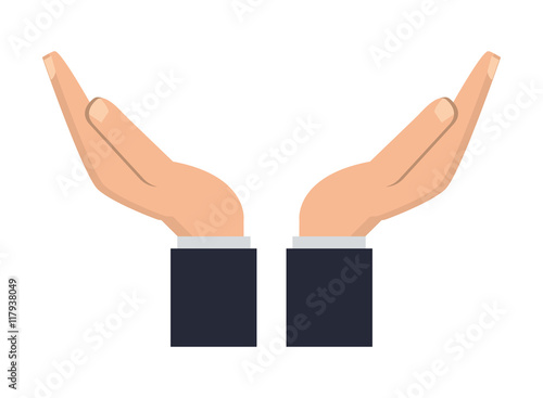 flat design shelter hands icon vector illustration