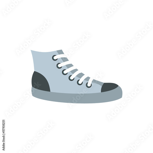 Sneakers icon in flat style isolated on white background. Shoes symbol
