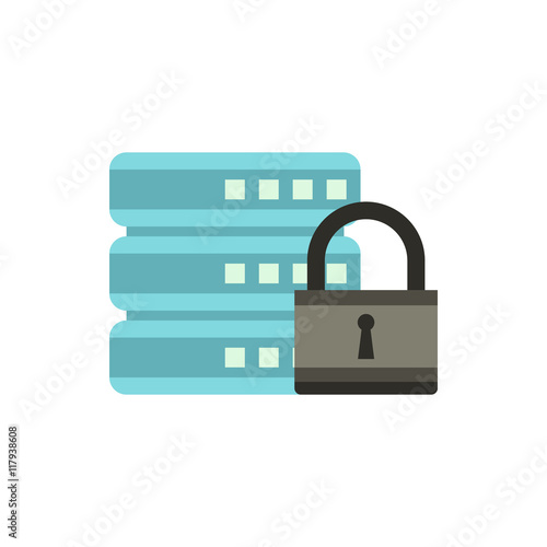 Data retention protection icon in flat style isolated on white background. Security symbol