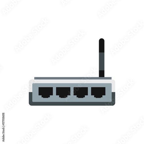 Modem icon in flat style isolated on white background. Internet symbol