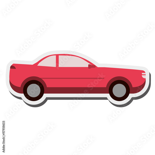 flat design car sideview icon vector illustration