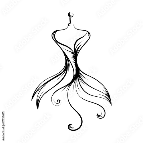 dummy dress hand drawing