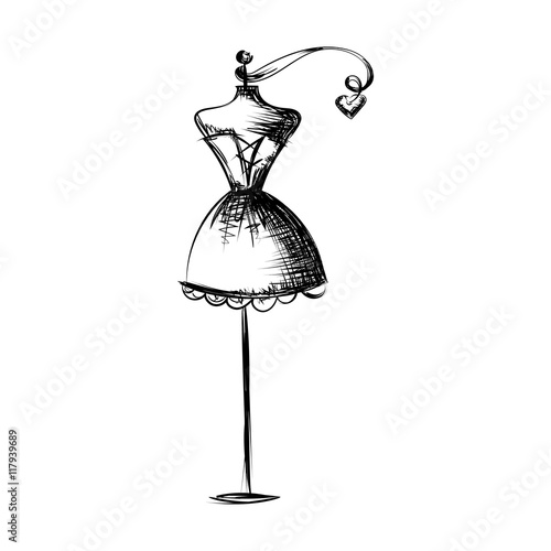 dummy dress hand drawing illustration vector