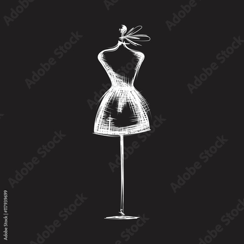dummy dress hand drawing