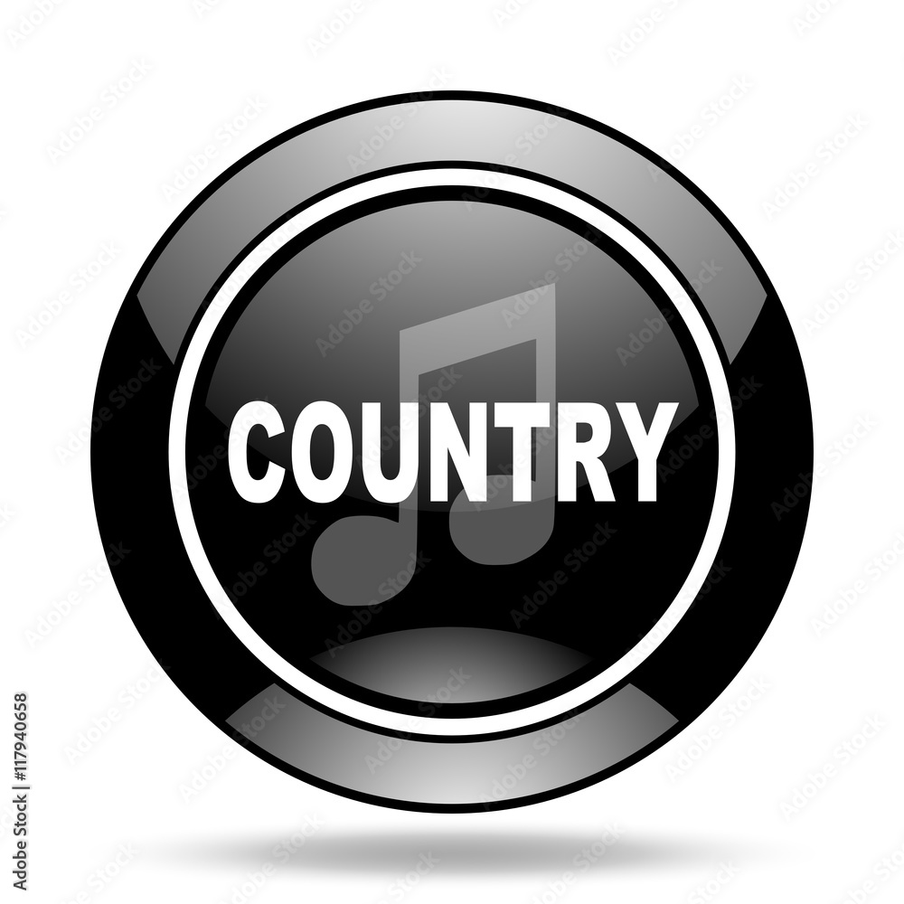 music country black glossy icon music country black glossy icon