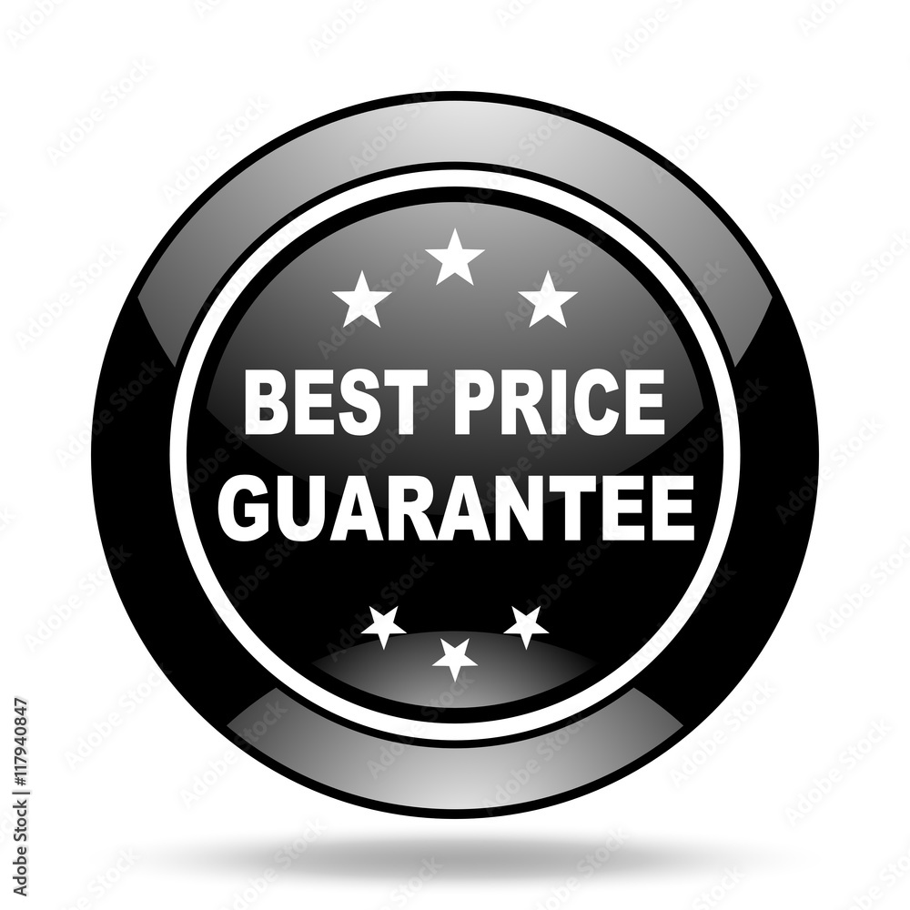 best price guarantee black glossy icon
