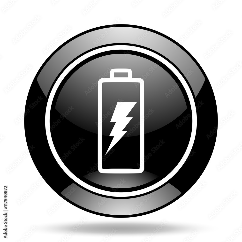 battery black glossy icon battery black glossy icon