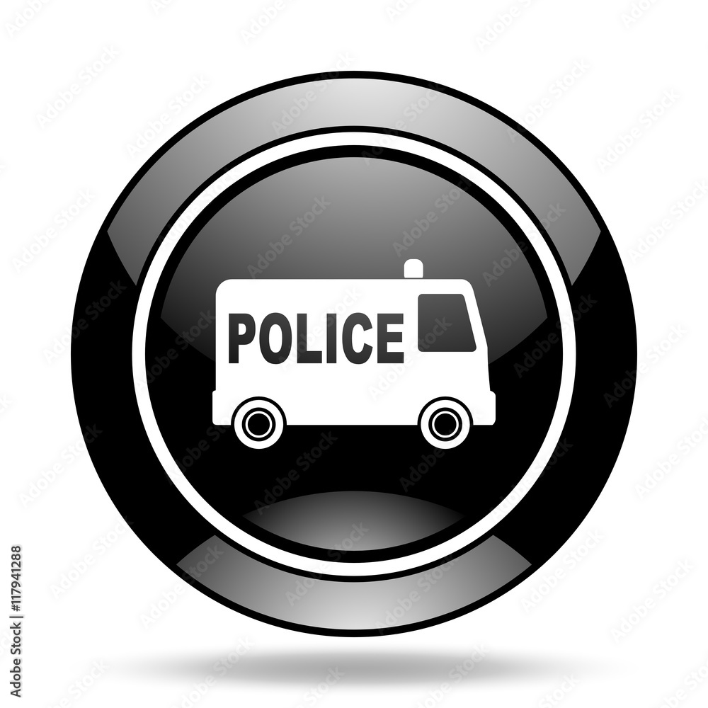 police black glossy icon police black glossy icon