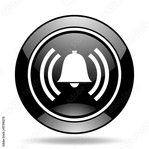 alarm black glossy icon