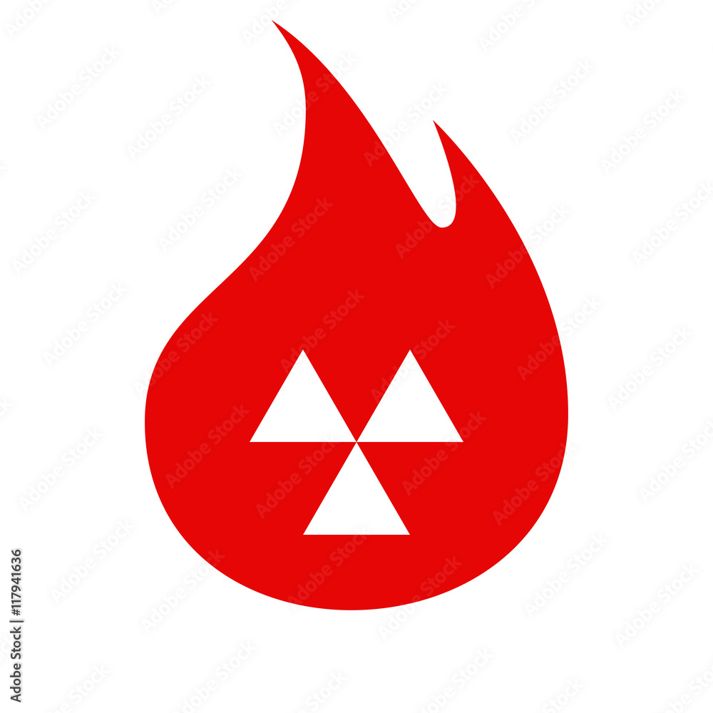 Radioactive danger sign. Vector icon Radioactive danger sign. Vector icon