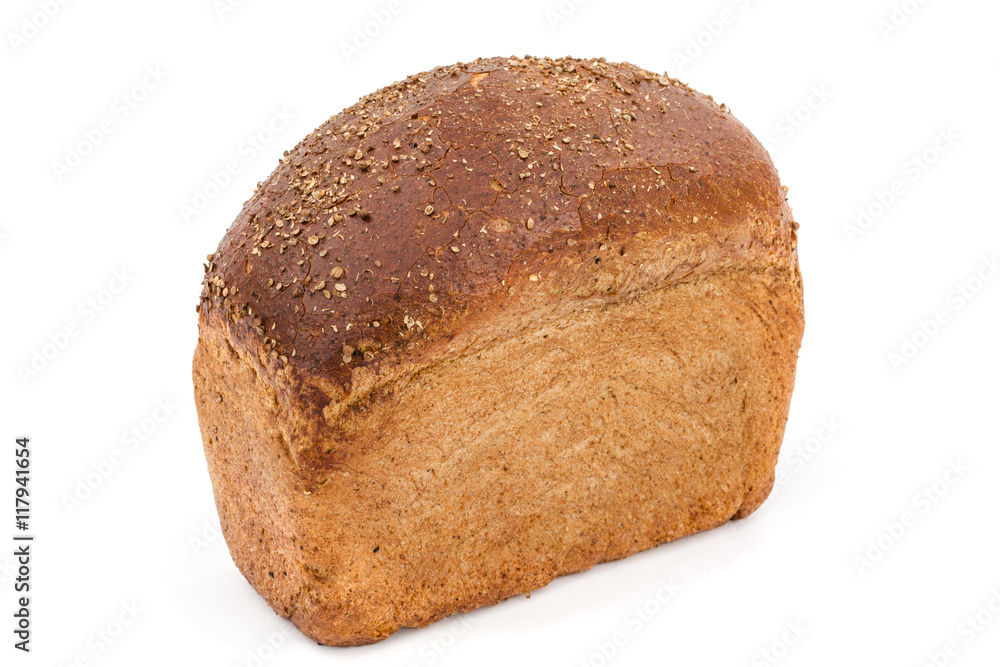 Bread with appetizing crunchy crust, isolated on white backgroun Bread with appetizing crunchy crust, isolated on white backgroun
