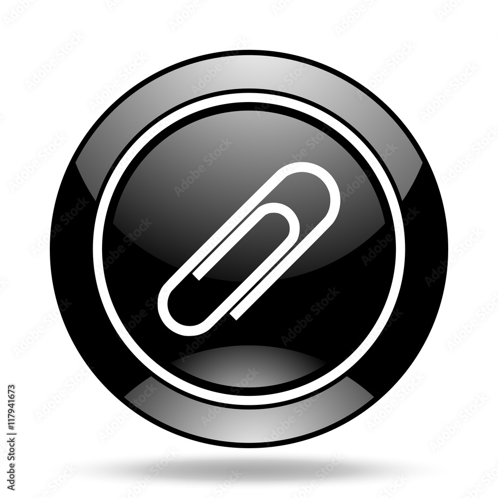 paperclip black glossy icon paperclip black glossy icon