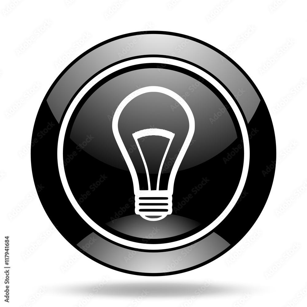 bulb black glossy icon bulb black glossy icon