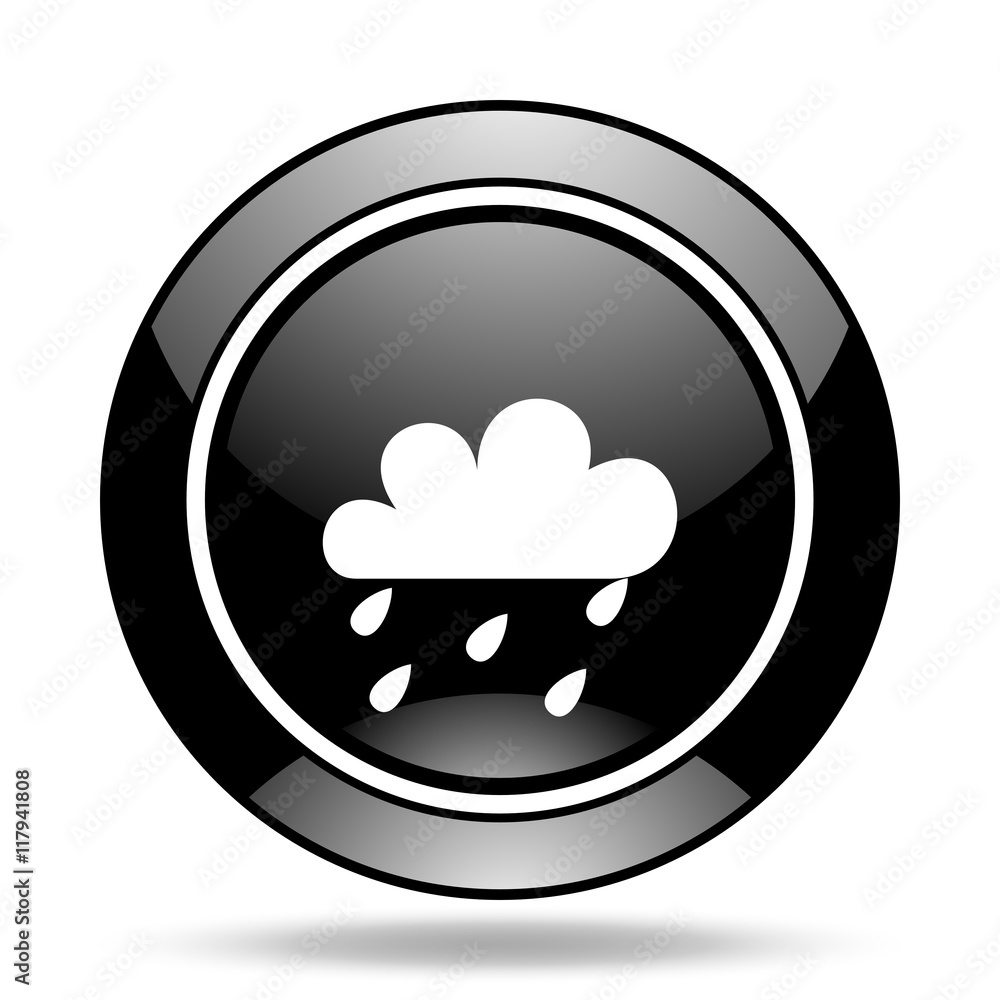 rain black glossy icon rain black glossy icon