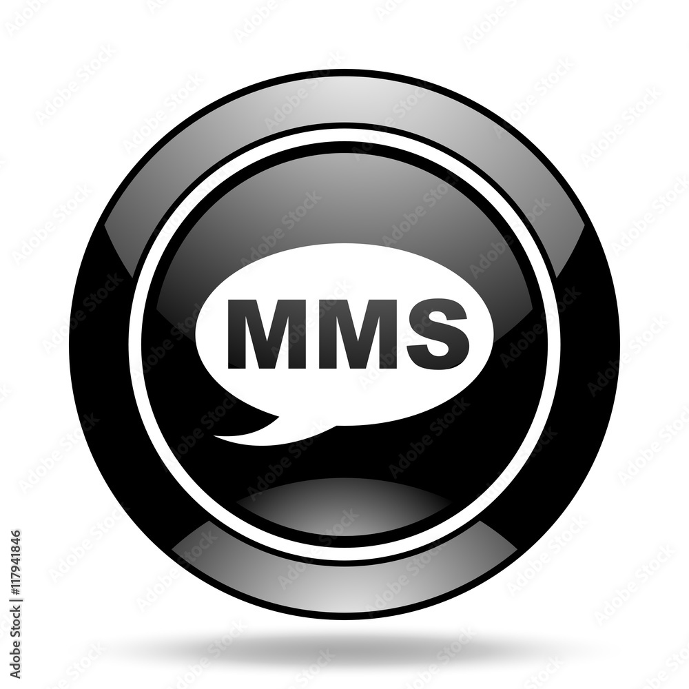mms black glossy icon mms black glossy icon