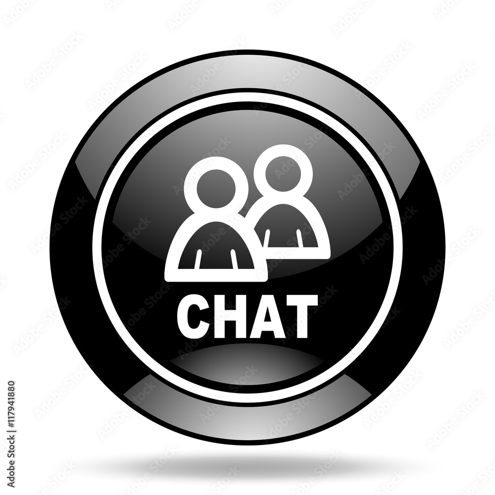 chat black glossy icon chat black glossy icon