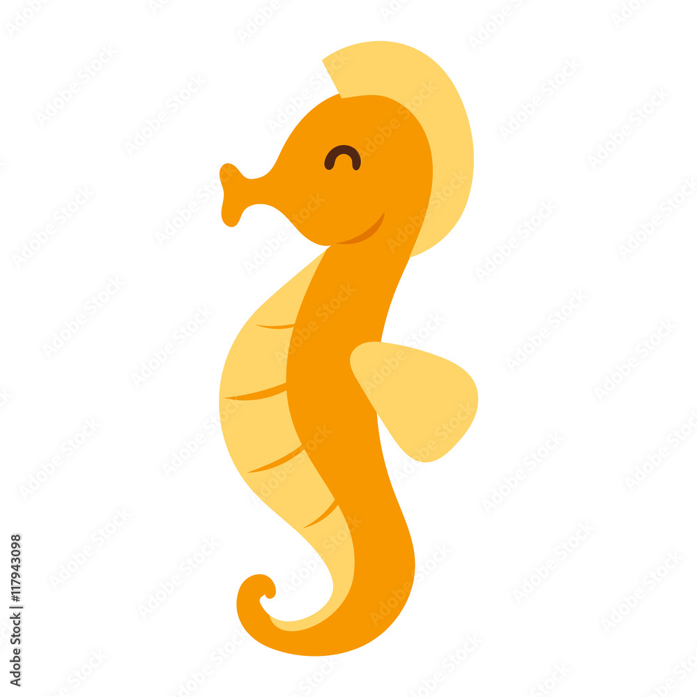Fototapeta premium Sea horse vector illustration.