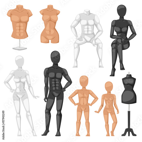 Dummy mannequin model vector illustration.