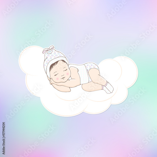 Funny sleeping baby.