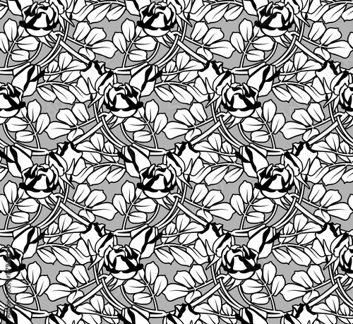 Vector seamless pattern of roses