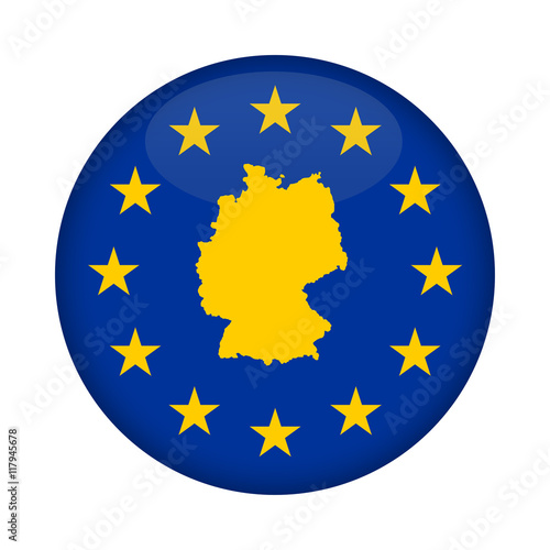 Germany map European Union flag button