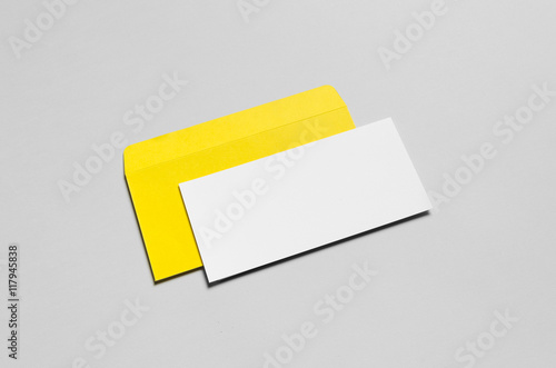 Konstfotografi Branding / Stationery Mock-Up - Yellow & White - DL Envelope, Compliments Slip (