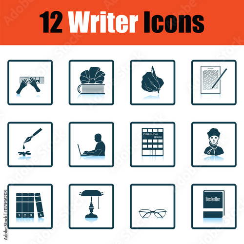 Set of writer icons