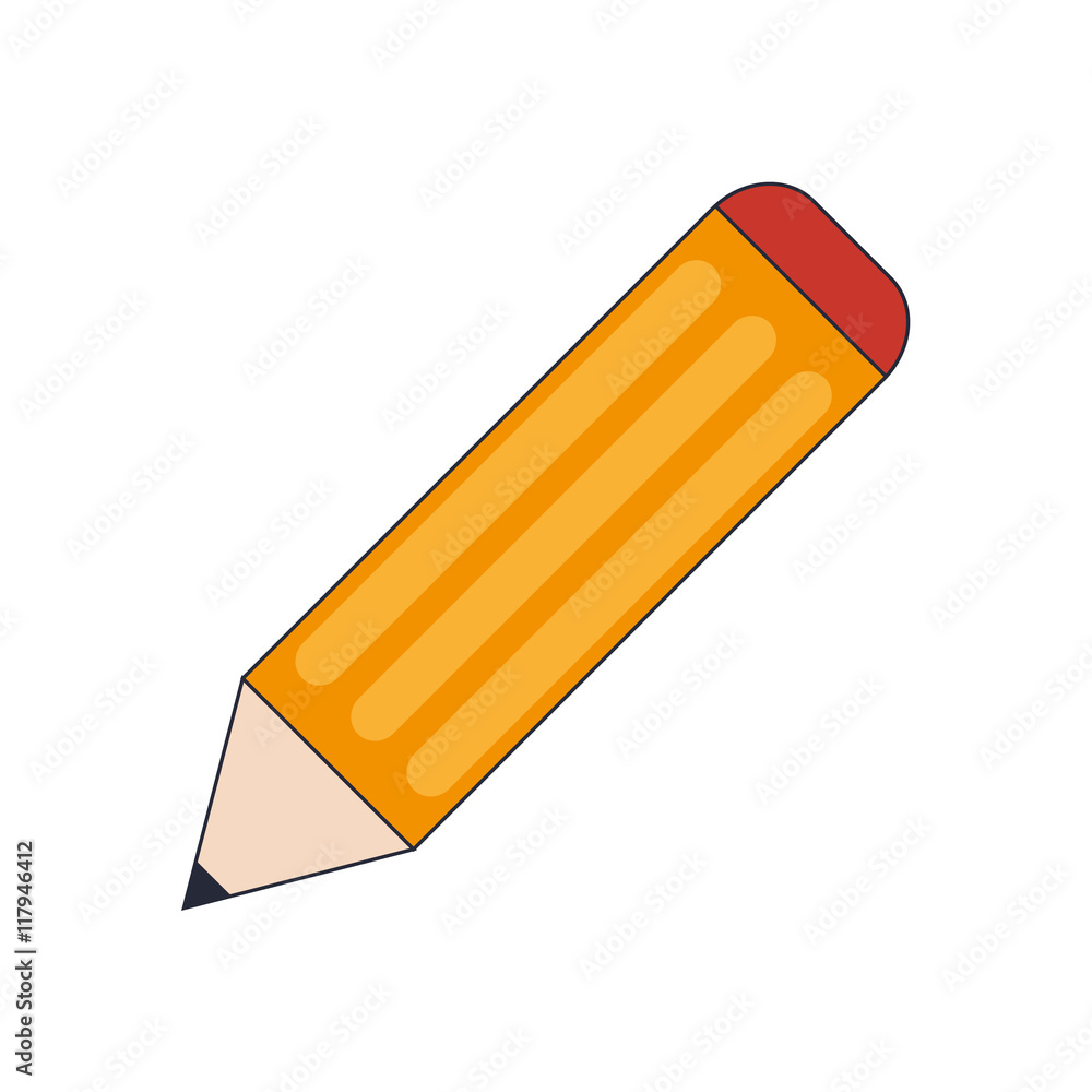 flat design pencil with eraser icon vector illustration flat design pencil with eraser icon vector illustration