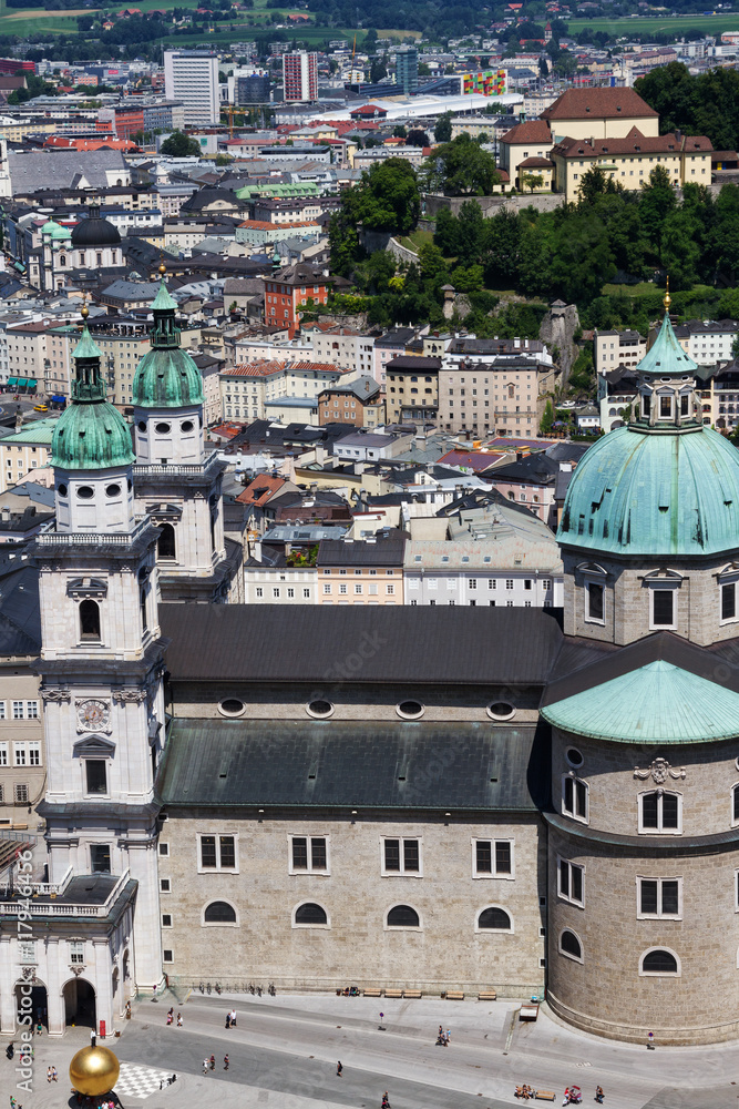 Obraz premium Facade Salzburg Cathedral sight from Hohensalzburg Castle