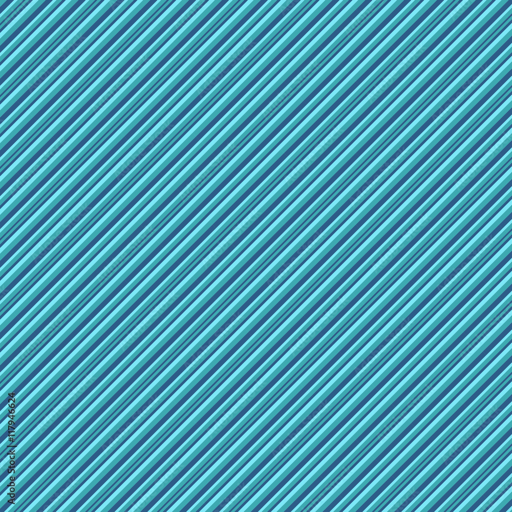 Stripe pattern of blue, turquoise and green lines in a diagonal. A seamless pattern that can be used as a background. Stripe pattern of blue, turquoise and green lines in a diagonal. A seamless pattern that can be used as a background.