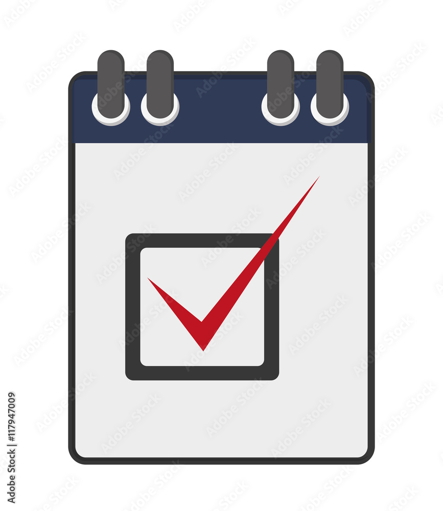 flat design wired notebook with check list icon vector illustration flat design wired notebook with check list icon vector illustration