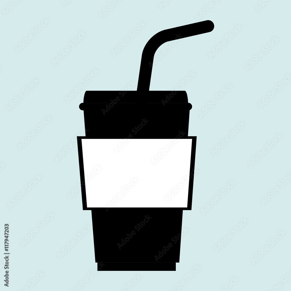 Obraz premium cup plastic straw icon vector illustration graphic