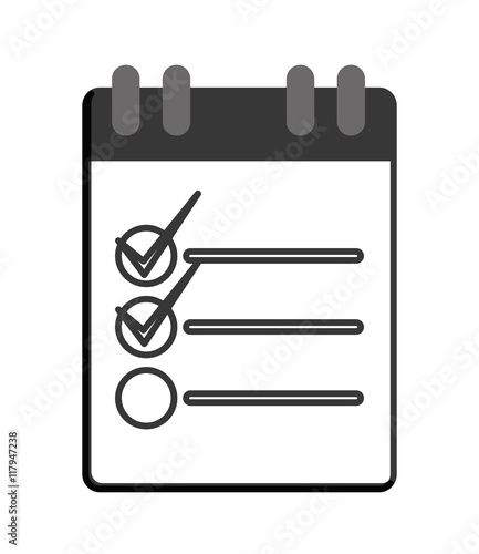 flat design wired notebook with check list icon vector illustration