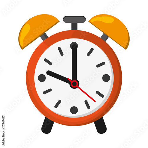 flat design alarm clock icon vector illustration