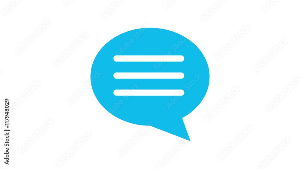 Icon of dialog or blog symbol isolated on white background. Flat design style motion graphic. Available in 4K FullHD and HD video render footage. Icon of dialog or blog symbol isolated on white background. Flat design style motion graphic. Available in 4K FullHD and HD video render footage.
