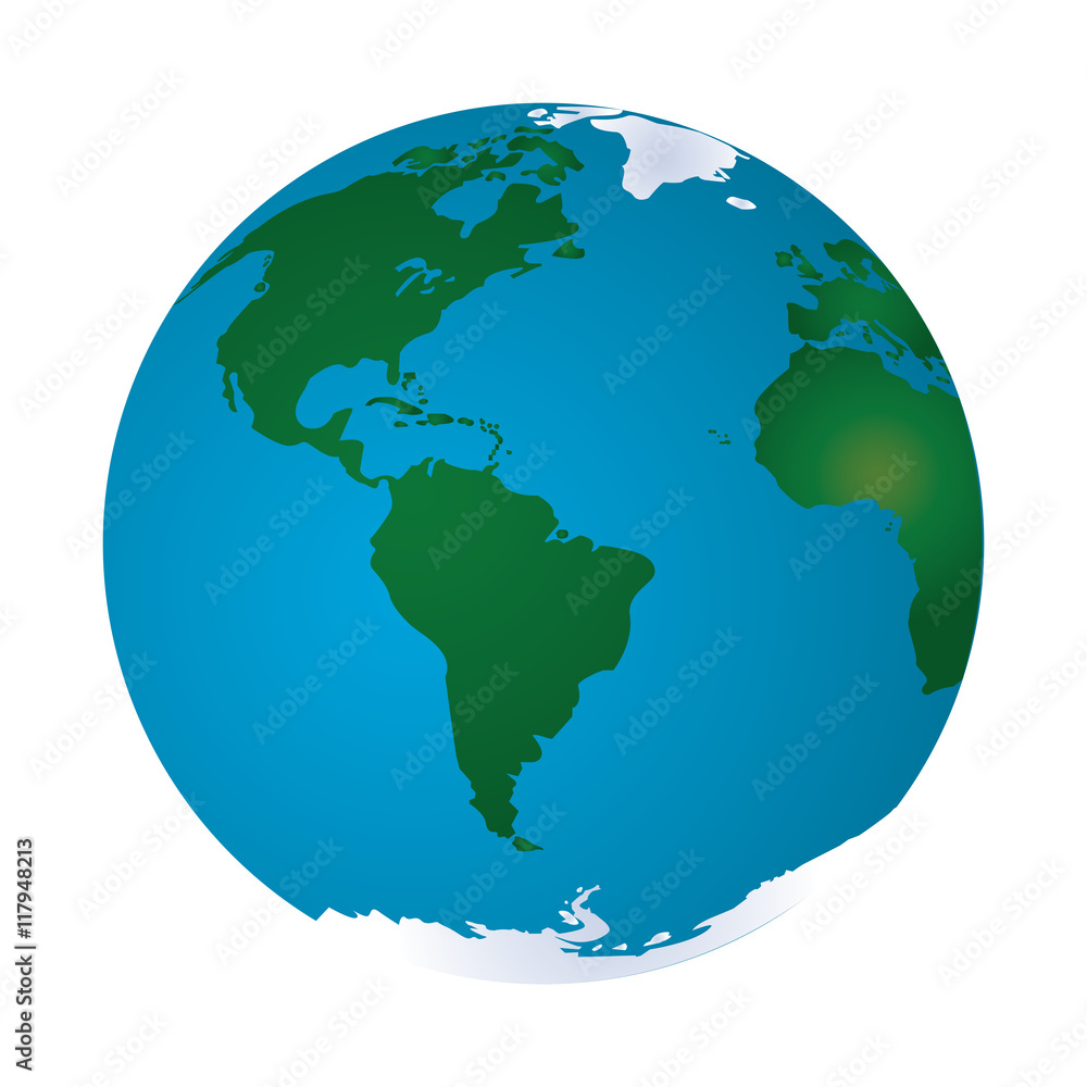 flat design earth globe icon vector illustration