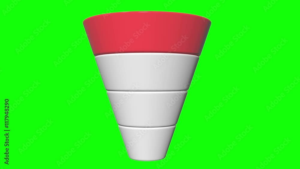 3d Marketing Funnel Sales Diagram isolated on green background. Conversion Funnel Sale Chart. Concept of Funnel and Sales. Available in 4K and HD video render footage. Green screen chroma key 3d Marketing Funnel Sales Diagram isolated on green background. Conversion Funnel Sale Chart. Concept of Funnel and Sales. Available in 4K and HD video render footage. Green screen chroma key