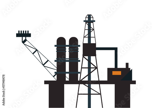 flat design oil refinery icon vector illustration