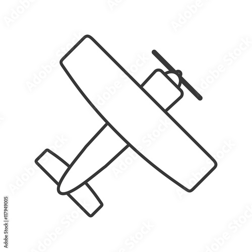 flat design aerobatic or trainer airplane icon vector illustration