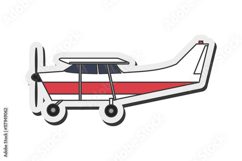 flat design aerobatic or trainer airplane icon vector illustration