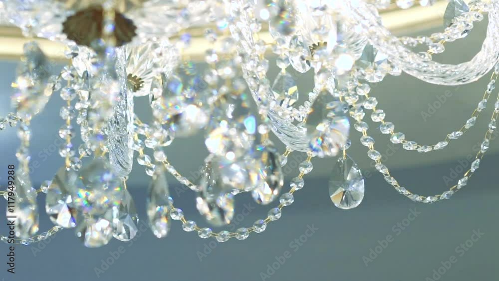 Crystal chandelier's details. Background Crystal chandelier's details. Background