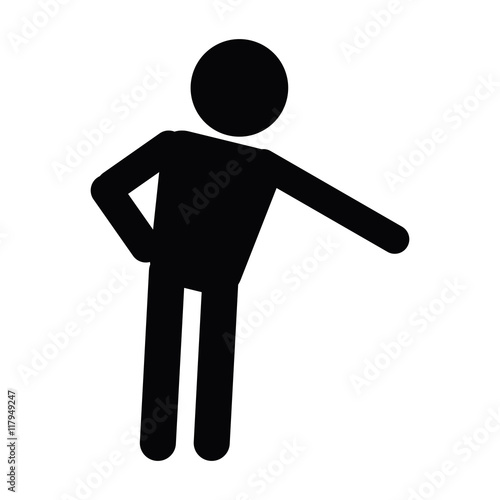 flat design man pictogram leaning icon vector illustration