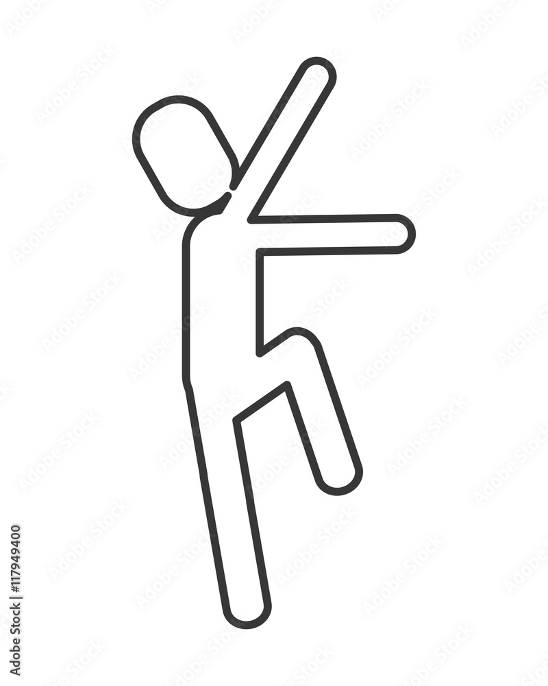flat design man pictogram raising hand icon vector illustration flat design man pictogram raising hand icon vector illustration