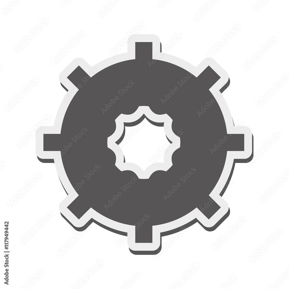 flat design single gear icon vector illustration