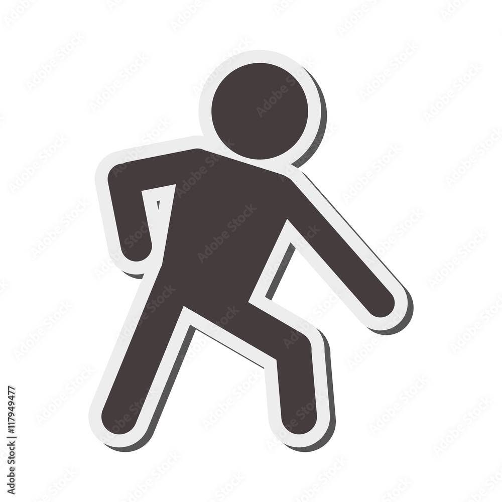 flat design man pictogram leaning icon vector illustration flat design man pictogram leaning icon vector illustration