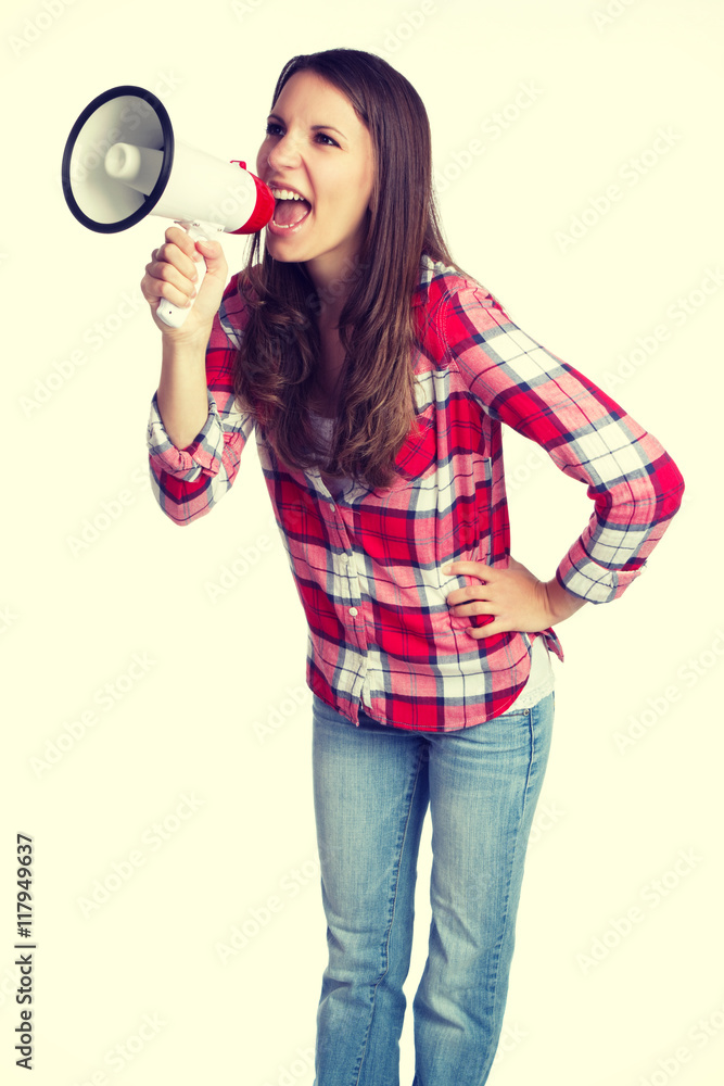 Loud Megaphone Woman Loud Megaphone Woman